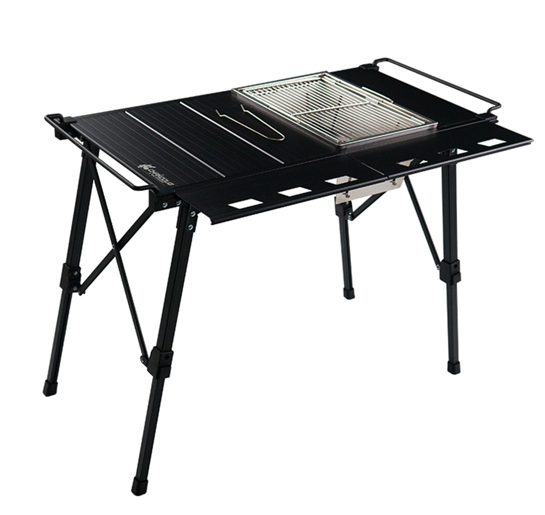 折りたたみ式アルミキャンプテーブルとFX-7156 IGTリフティング